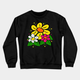 colourful flowermeadow daisy flower tendril daisies Crewneck Sweatshirt